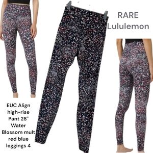 Lululemon Women's Align HR Pant 28" W5BZ0S Water Blossom mult red blue legging 4